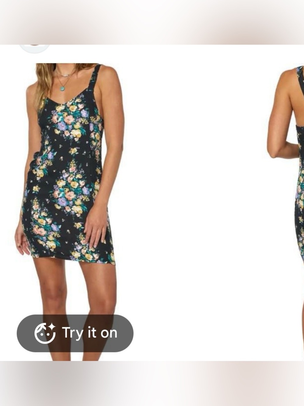 O'Neill Black Floral Mini Dress